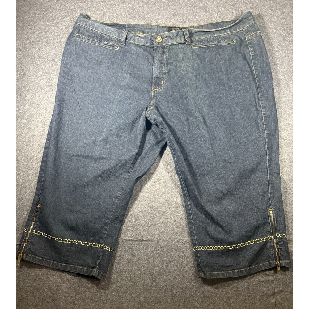 Just Blu Jeans Women's Size‎ 24w Dark Wash Denim Capri Pants